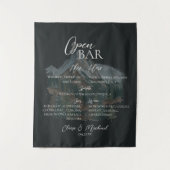 Open Bar and Signature Drink Watercolor Mountain Wandteppich (Vorderseite)