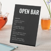 Open Bar Black Modernes Bar Sign Minimalistisch Sockelschild (In Situ)