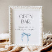 Open Bar Brautparty etwas Blue Bow Krawatte Knoten Sockelschild