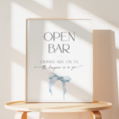 Open Bar Brautparty etwas Blue Bow Krawatte Knoten Sockelschild
