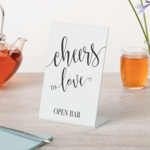 Open Bar Cheers Wedding Podestschild Sockelschild