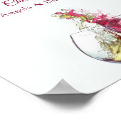 Open Bar Elegante Rot und Weiß Tanz Hochzeit Poster (Ecke)