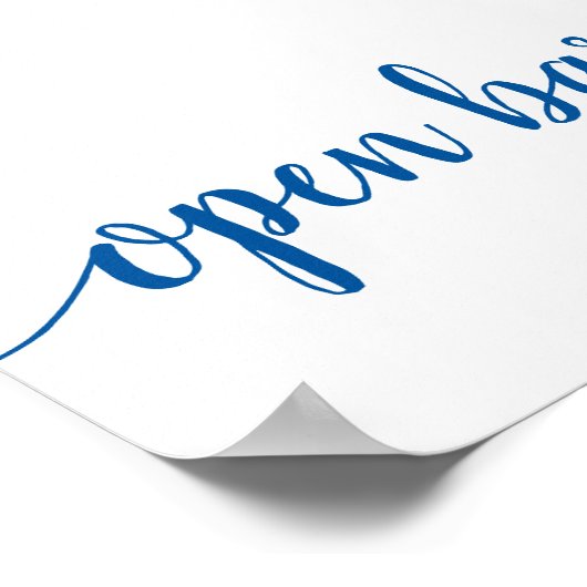 Open Bar French Blue Any Event Sign Poster (Ecke)