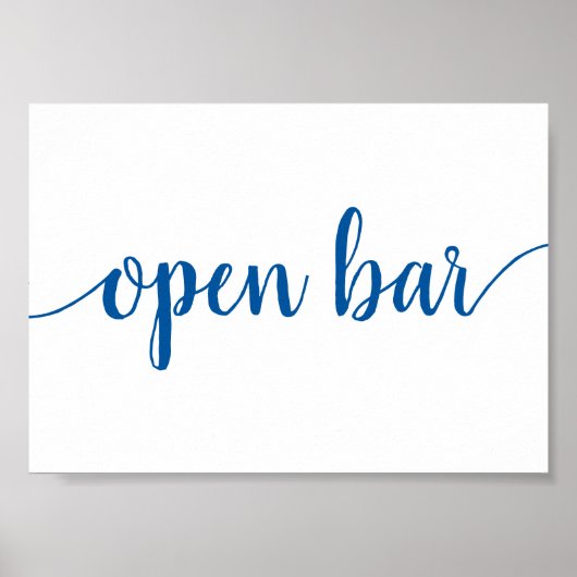 Open Bar French Blue Any Event Sign Poster (Vorne)