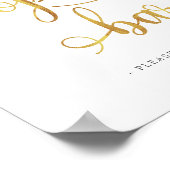 "Open Bar" Gold Drinks Hochzeitszeichen Poster (Ecke)