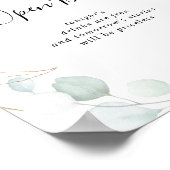 Open Bar Gold Eukalyptus Calligraphy Sign Poster (Ecke)