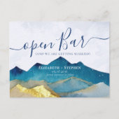 Open Bar Gold Mountain Wedding Foto Save the Date Ankündigungspostkarte (Vorderseite)