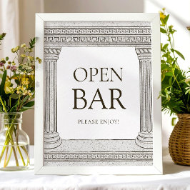 Open Bar Grecia toga Party Tabelle Signieren mit S Poster