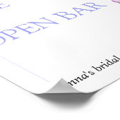 Open Bar He gives her butterflies Bridal Shower Poster (Ecke)