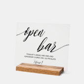 Open Bar Hochzeit Acrylschild (Winkel)