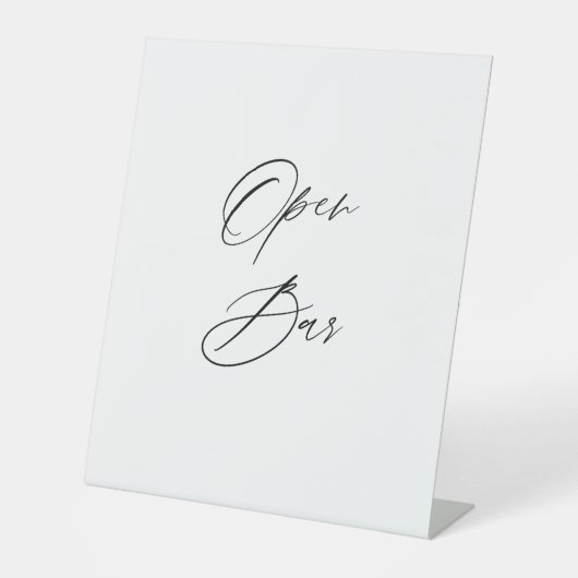 Open Bar Hochzeitsschild | Bar Tischschild Sockelschild (Vorderseite)