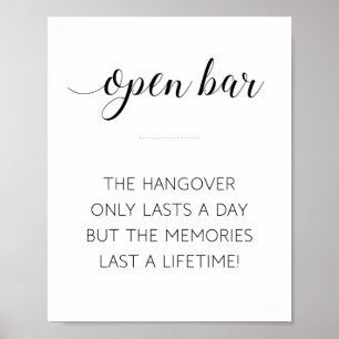 Open Bar Katerstimmung Hält Einen Tag Hochzeits-Sc Poster