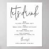 Open Bar Let's trinken Hochzeitszeichen Poster (Vorne)
