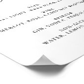 Open Bar Menu Das Getränke Hochzeitszeichen Poster (Ecke)