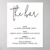 Open Bar Menu Hochzeitszeichen Poster (Vorne)