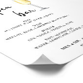 Open Bar Menu Hochzeitszeichen Poster (Ecke)