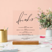 Open bar Menu The Drinks wedding sign Poster (Hochzeit)