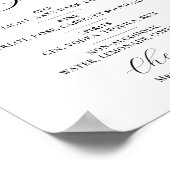Open bar Menu wedding sign Poster (Ecke)