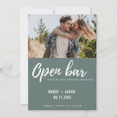 Open Bar Modern Foto Hochzeit Funny Save the Date (Vorderseite)