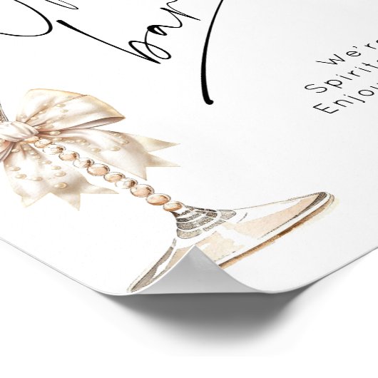 Open Bar Pearls and Prosecco Brautparty Poster (Ecke)