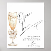 Open Bar Pearls and Prosecco Brautparty Poster (Vorne)