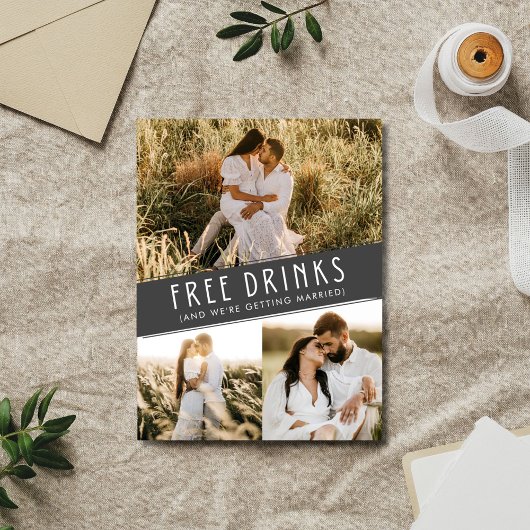 Open Bar Photo Affordable Wedding Save the Date Ankündigungspostkarte