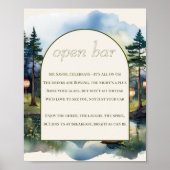 Open Bar Poem Country Lake Hochzeit Poster (Vorne)