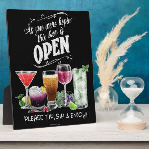Open Bar Sign - Bitte Tippen Sie auf "Sip" und gen Fotoplatte