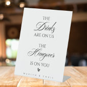 Open Bar Sign, die Getränke sind auf uns. | Hochze Sockelschild