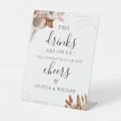 Open Bar Sign, die Getränke sind auf unserer Hochz Sockelschild (Vorderseite)