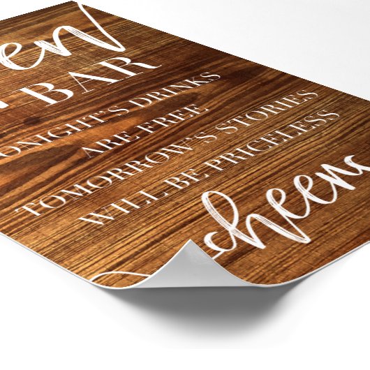 Open Bar Sign Poster (Ecke)