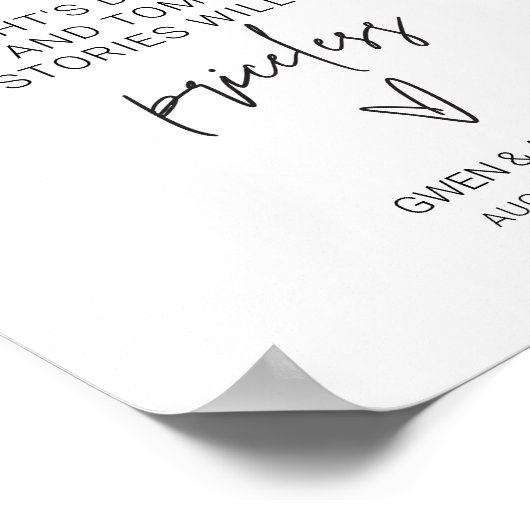 Open Bar Sign Wedding Reception Drink Poster G400 (Ecke)