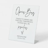 Open Bar Sign Wedding Reception Drink Tabelle G400 Sockelschild (Vorderseite)