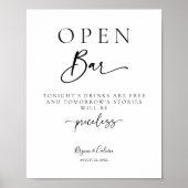 Open Bar Sign Wedding Table Poster B613 (Vorne)