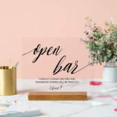 Open Bar Wedding  Acrylschild (Hochzeit)