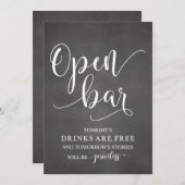 Open Bar Wedding Alcohol Sign (Vorne/Hinten)