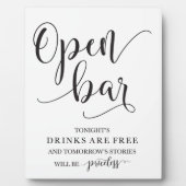 Open Bar Wedding Alcohol Sign Fotoplatte (Vorderseite)