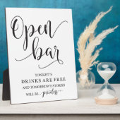 Open Bar Wedding Alcohol Sign Fotoplatte (Seite)