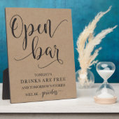 Open Bar Wedding Alcohol Sign Fotoplatte (Seite)