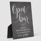 Open Bar Wedding Alcohol Sign Fotoplatte (Seite)