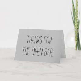Open Bar Wedding Card Karte
