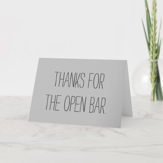 Open Bar Wedding Card Karte (Vorderseite)