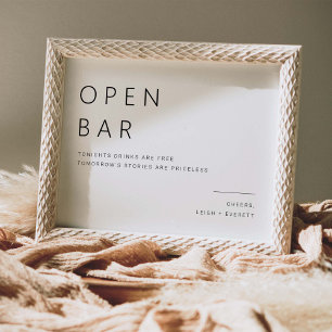 Open Bar Wedding Drinks Dekor der Tabelle L100 Poster