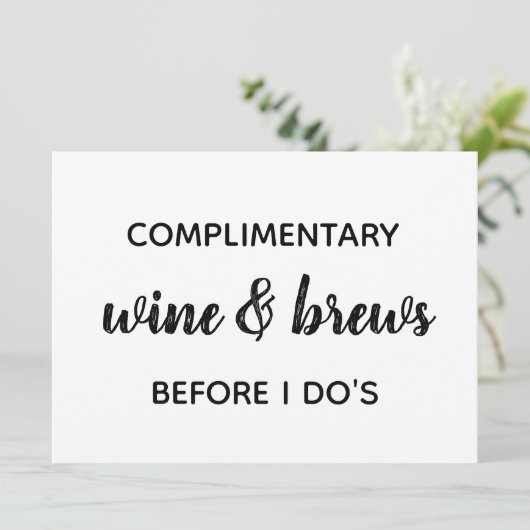 OPEN BAR Wedding Einladung (Stehend Vorderseite)