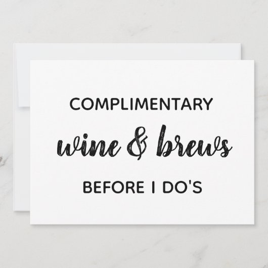 OPEN BAR Wedding Einladung (Vorderseite)