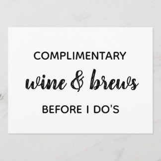 OPEN BAR Wedding Einladung