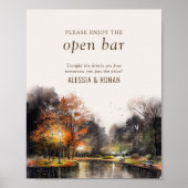 Open Bar Wedding Sign Digital oder gedrucktes Post Poster (Vorne)
