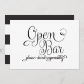 OPen Bar Wedding Sign Einladung (Vorne/Hinten)