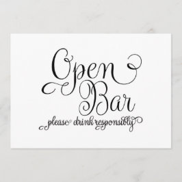 OPen Bar Wedding Sign Einladung