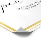 Open Bar Wedding Sign Elegant Modern Calligraphy Poster (Ecke)